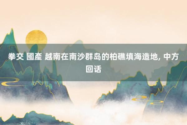 拳交 國產 越南在南沙群岛的柏礁填海造地, 中方回话