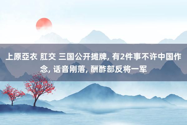 上原亞衣 肛交 三国公开摊牌, 有2件事不许中国作念, 话音刚落, 酬酢部反将一军