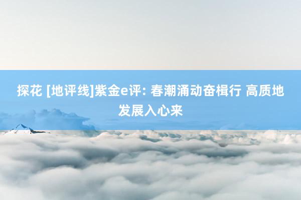 探花 [地评线]紫金e评: 春潮涌动奋楫行 高质地发展入心来